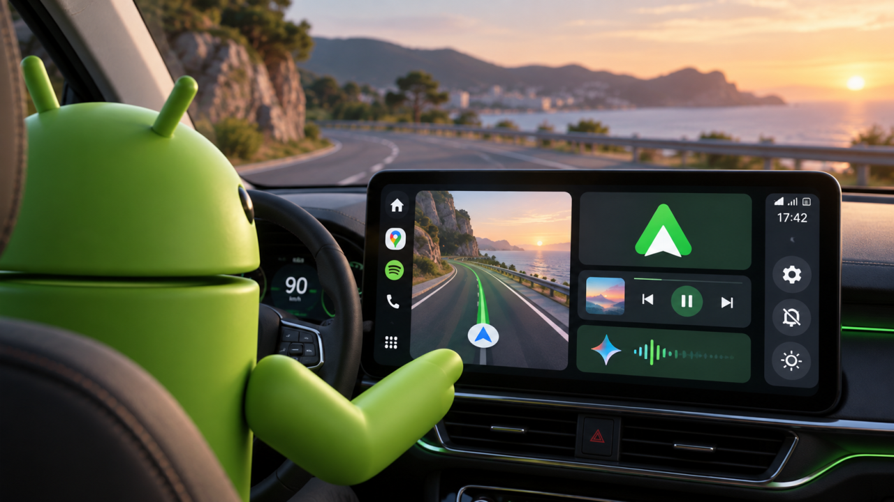Android Auto 17.6 adopte une identité visuelle verte et intègre Gemini au volant
