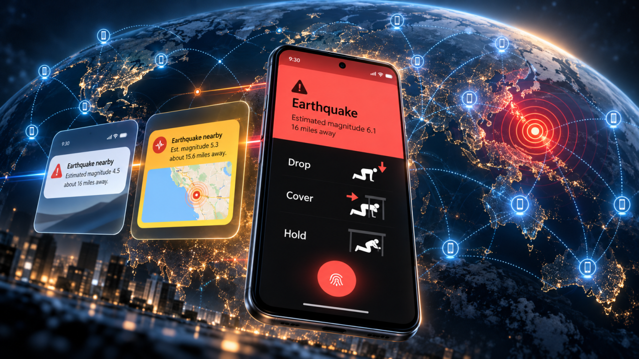 Google étend son système d’alerte aux séismes sur Android à plus de 200 pays